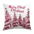 thumbnail image 3 of 4PC Pink Christmas Throw Pillow Covers, 18x18 Pillow Cases with Vintage Snowman Santa Deer Tree Design, Holiday Decorative Cushion Covers for Couch, Sofa, Living Room, Outdoor & Home, 3 of 9