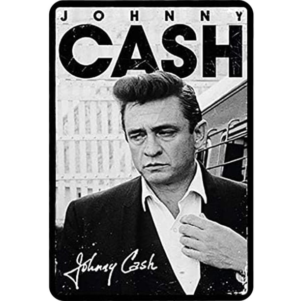 Hojalata Rectangular 20*30cm Plano Serie Personajes Músico Johnny Cash (1)
