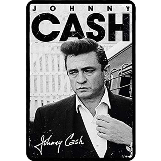 Placa Metal Vintage Johnny Cash Pintura Hierro Rectangular Arte La Pared 20x30cm