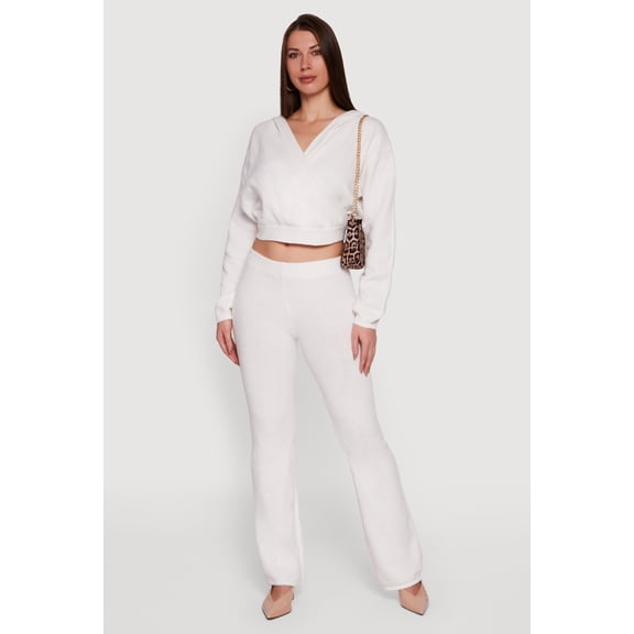 Women's Almost Famous Brushed Knit Pull On Flare Pants