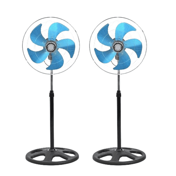SET DE 2 VENTILADOR 3 EN 1 SÚPER POTENTE DE 18 PULGADAS CON 5 ASPAS METÁLICAS TURBO GIRATORIO Y AJUSTABLE DE PISO Y PARED