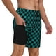 thumbnail image 2 of Balery Black And Teal Checkerboard Bañador para hombre, shorts de playa de secado rápido con entrepierna y forro de compresión-Large, 2 of 6