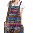 thumbnail image 3 of FASHIONWT Women Plus Size Printing Suspenders One-Piece Overalls Calf-Length Pants Square Neck Sleeveless Overalls, 3 of 5