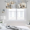 thumbnail image 3 of 2 Pack Magnolia Flower Valance for Window Flowers Oil Painting Abstract Retro Kitchen Valance Rod Pocket Short Curtain Topper Decorative Window Treatment for Living Room Bedroom 42"x18", 3 of 8