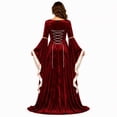 thumbnail image 4 of Domzest Halloween Costumes for Women Renaissance Long Bell Sleeve Lace-Up Medieval Dress Floor Length Gothic Princess Dresses, 4 of 6