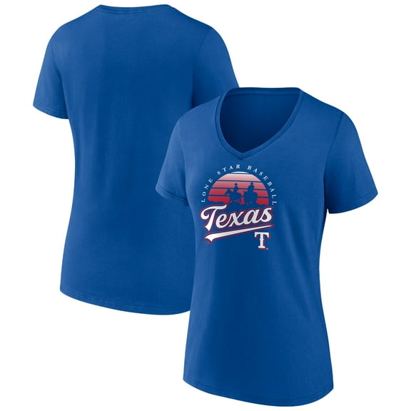 Women's Royal Texas Rangers One Champion V-Neck T-Shirt