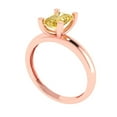 thumbnail image 2 of Solitaire Engagement Ring for Women - 1ct Simulated Yellow Diamond in 14K Rose Gold Promise Ring, 2 of 6