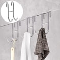 thumbnail image 4 of Miangastore Shower Glass Hook Silver Bathroom Storage Drilling Free 1Set, 4 of 9