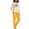 thumbnail image 4 of INSPIRE CHIC Womens Sleepwear Cute Print V-Neck Nightwear with Pants Loungewear Pajama Set Yellow XS, 4 of 5
