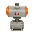thumbnail image 2 of Ball Valve 1/4" 3/8" 1/2" 3/4" 1" Three Piece High Platform Pneumatic Ball Valve 304 Stainless Steel Double Acting Cylinder, 2 of 3