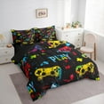 thumbnail image 3 of Manfei Graffiti Game Console Bedding Comforter Set 7 Pieces for Boys, Watercolor Splash Queen Bedding Sets, Gamer Gaming Queen Sheet Sets, Lightweight Room Decor, 3 of 8