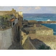 thumbnail image 2 of Alfred Zoff 18x15 Gold Ornate Wood Frame and Double Matted Museum Art Print Titled - Narrow Alley in Forio, 2 of 4