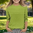 thumbnail image 2 of Asxite Girls Tops Print 3 Quarter Sleeve Round Neck Casual Blouse Top for 3-12 Y, 2 of 5