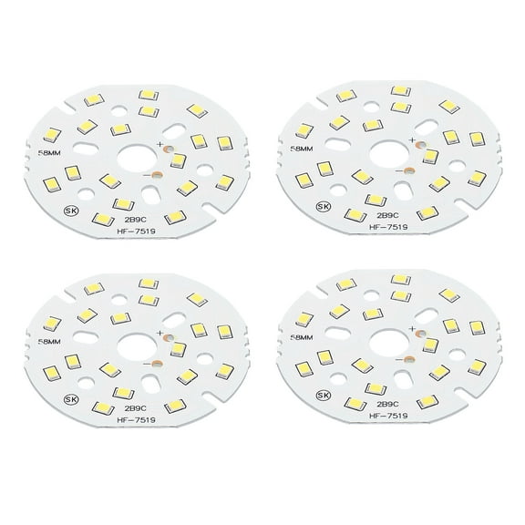 Uxcell 9W 120lm 6000-6500K 58mm 27-30VDC COB LED Light Chip Beads Energy Saving Bulb White 4 Pack