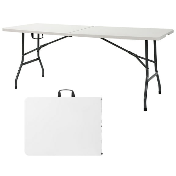 White 6-Foot Foldable Table for Camping and Events