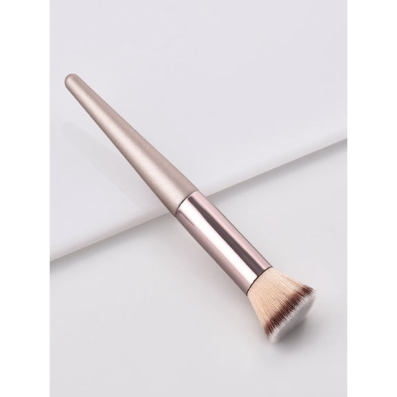 Champagne Color Makeup Brush for Women Face Basic Foundation Flat Top Brush
