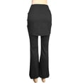 thumbnail image 6 of Lmueinov Bell Bottom Pants for Women Elastic Waist Tie Front Flare Pants Solid Color Slim Fit Trousers Fashion Casual Wrap Waist Pants for Vacation Everyday Wear, 6 of 7
