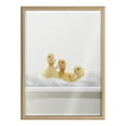 thumbnail image 2 of Kate and Laurel Blake Bathroom Bubble Bath 3 Ducks Framed Printed Glass Wall Art by The Creative Bunch Studio, 18x24 Natural, Adorable Baby Animal Art for Wall, 2 of 9