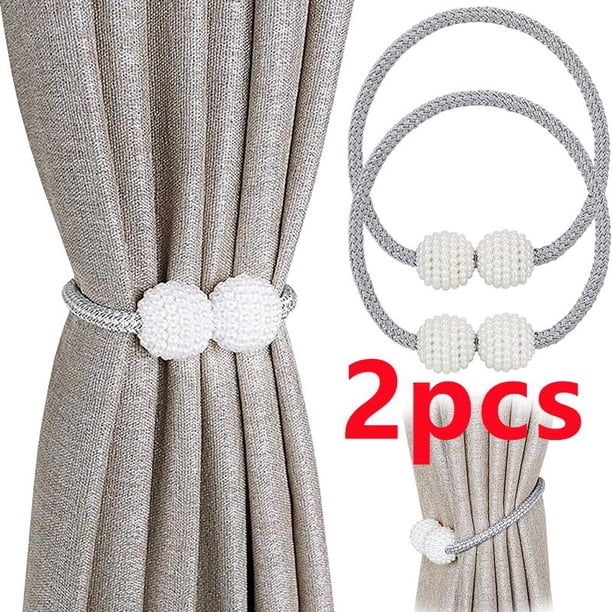 2PCS Pearl Magnetic Curtain Clip Curtain Holders Tie Back Buckle Clips Hanging Ball Buckle Tie Back Curtain Decor AccessoriesCamel1PC He Qiyong unisex