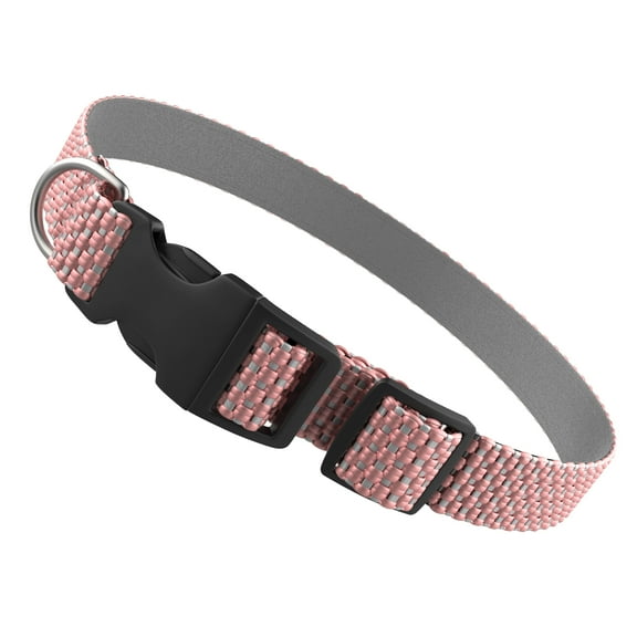 Vibrant Life Woven Padded Dog Collar, Pink, Medium