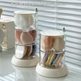 thumbnail image 3 of Storage Box Dust-proof 360 Degree Rotatable Space-saving Anti-oxidation Rotating Rubber Band Jewelry Makeup Puff Case Daily Use, 3 of 8