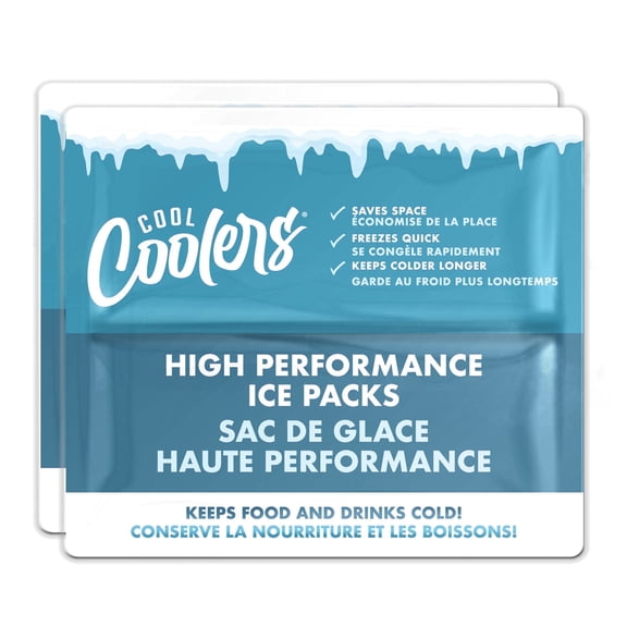 Cool Coolers by Fit   Fresh High Performance Cooler Foil Ice Packs, Reusable Non-Toxic Gel, 2PK