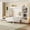 White+Wood+Queen, variant on HMYG Queen Foldable Wall Bed with Height-Adjustable Storage, Shelf and Drawer, Walnut