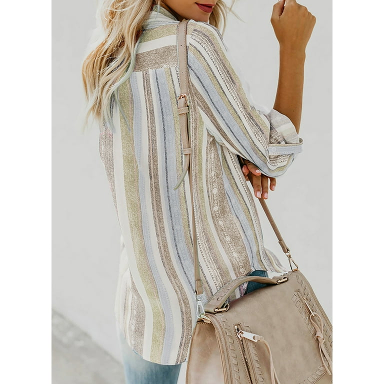 Casual Striped Contrast V Neck Plus Size Tops Casual Striped Contrast V Neck Plus Size Tops
