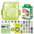 thumbnail image 1 of Attractive Accessory Kit! Fujifilm Instax Mini Twin Pack Instant Film + Green Glitter Case (Lime Green) + Scrapbooking Album + Striped Strap + Camera Sticker + Lens Filters + 20 Sticker Frames Travel, 1 of 9