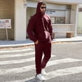 thumbnail image 6 of Fgvctg Mens Sweatsuits Set 2 Piece Winter Sweatsuit Athletic Jogger Sweatpants Plus Size Fleece Tracksuits Oversized Sweatshirts Lounge Hoodie with Pockets Wine XL, 6 of 9