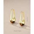 thumbnail image 3 of SNGIA 18K Gold Plated Oval Dangle Hoop Earrings with Tiger Eye Resin Accent for Women, 3 of 4