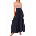thumbnail image 3 of Pantalones Casuales de Cintura Alta para Mujer, de Color Liso, Largos y Anchos, con Bolsillos, para y Otoño. Negro M, 3 of 9