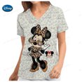 thumbnail image 3 of Bata de bolsillo de Mickey de Disney, uniforme de enfermera de atención médica navideña, camisa de trabajo de enfermera con estampado de Mickey Mouse de dibujos animados para mujer, 3 of 5