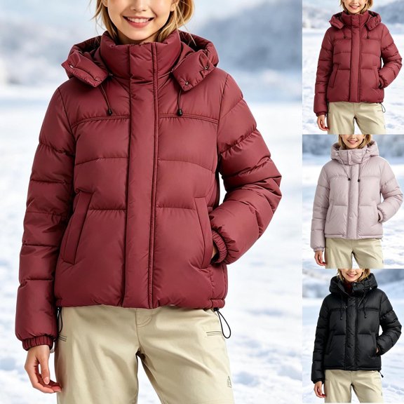 LangJing Girls and Toddlers Warm Winter Coat Hooded Puffer Jacket Youth Little Kids Quilted Puffy Coats Windproof Snow Outerwear, 3-10Years