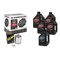 Maxima 90-119015PC Sportster Synthetic Oil Change Kit with Chrome Filter