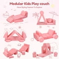 thumbnail image 6 of 14Pcs Modular Kids Play Couch, Caveen Toddler Sofa for Playroom, Baby Furniture for Girls, Pink, 6 of 10