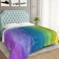 thumbnail image 6 of Women''s Rainbow Throw Blankets Plush Blanket Soft Worm Sherpa Fleece Blanket Adults for Kid Crib Couch Chair Living Room Travel(50"x60",Rainbow), 6 of 6
