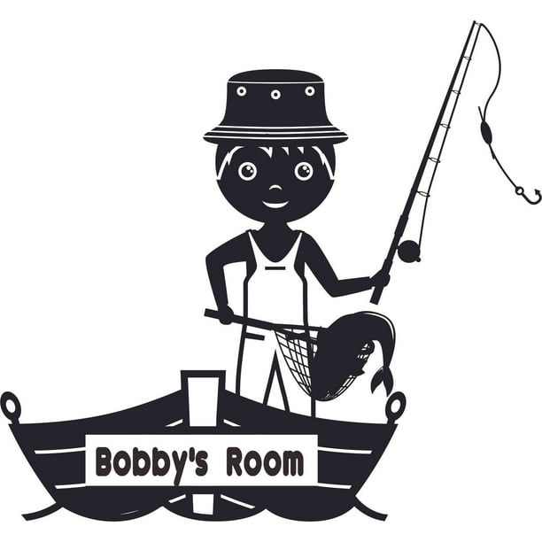 Fisher Fishing Boat Customized Wall Decal Custom Vinyl Art Personalized Name Baby Girls Boys Kids - Fishing Boat Wall Decal Fisher Fishing Boat Customized Wall Decal Custom Vinyl Art Personalized Name Baby Girls Boys Kids - Fishing Boat Wall Decal