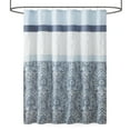 thumbnail image 3 of 510 Design Shower Curtain, Embroidered Bathroom Curtain with 12 Button Holes, Blue/White, 72” x 72", 3 of 5