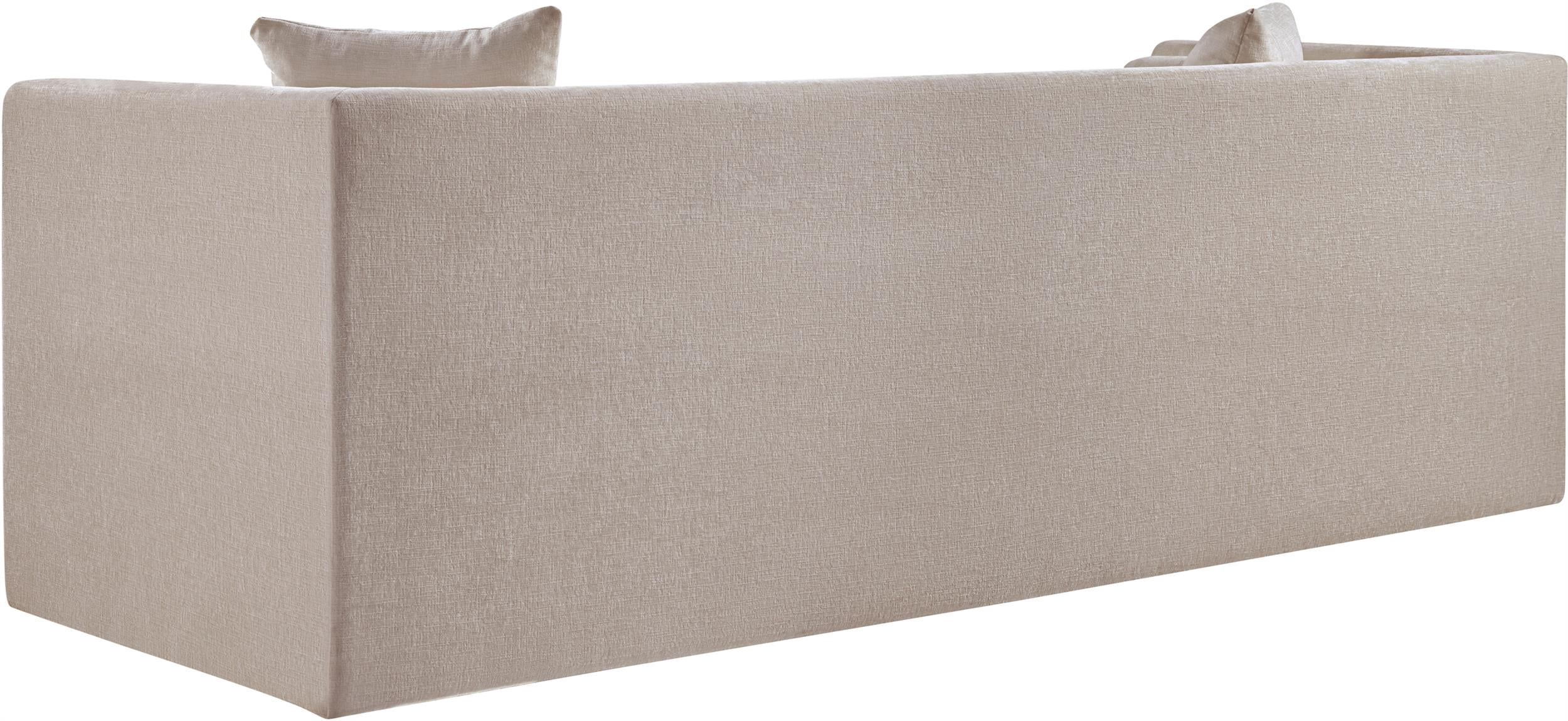 Meridian Furniture Everett Beige Chenille Fabric Upholstered Sofa