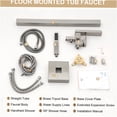 thumbnail image 5 of JERFIT Freestanding Bathtub Faucet with Hand Shower, 360° Rotatable Waterfall Spout, Brushed Nickel Floor Mount Tub Filler for Standard Bathroom, 5 of 9