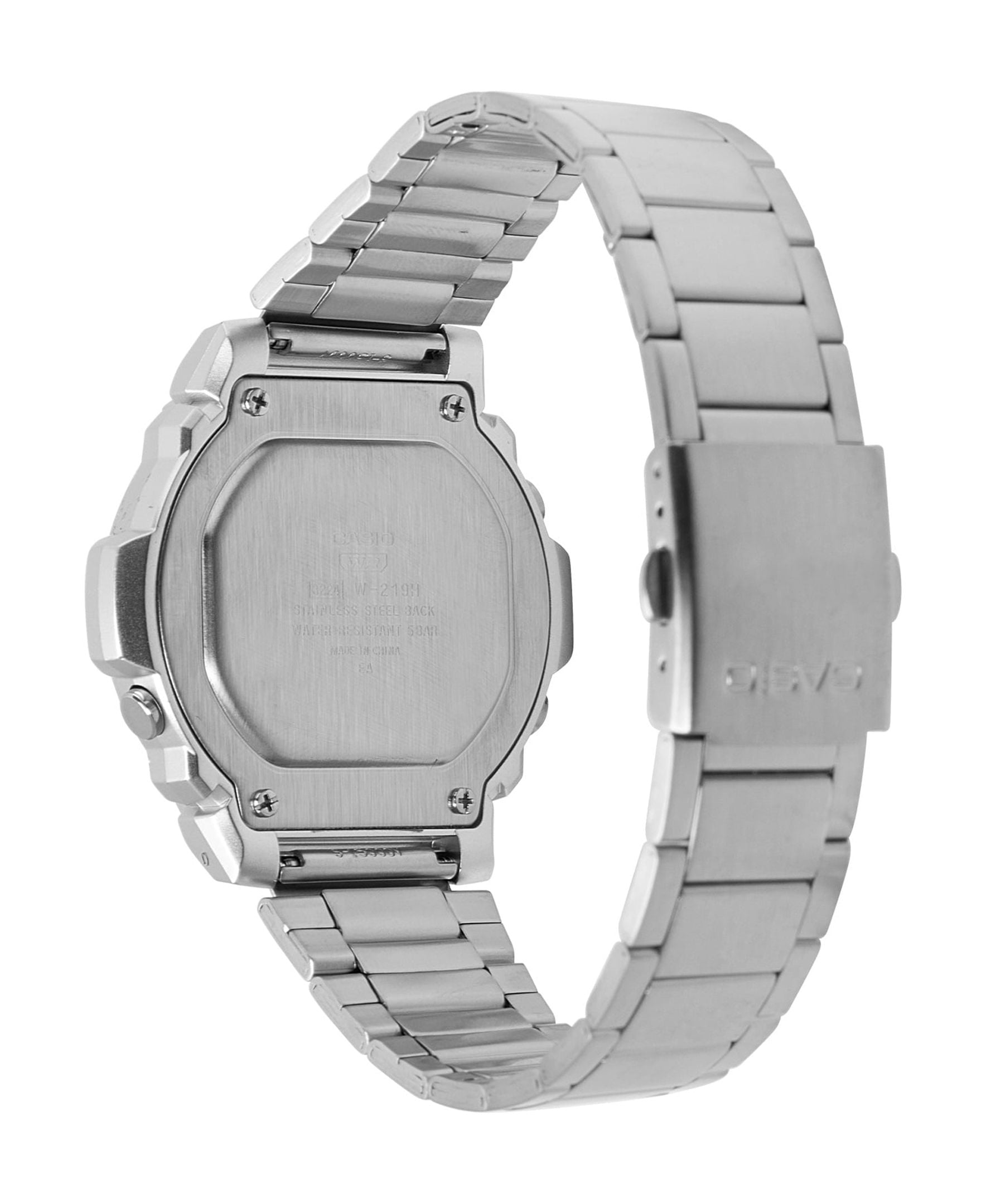Casio Men's Digital LCD Stainless Steel Band Wristwatch W219HD-1AV