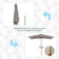 thumbnail image 4 of Outsunny Patio Umbrella, Sun Outdoor Umbrella with Bamboo Ribs for Garden, 4 of 10