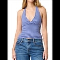 thumbnail image 2 of Tops Halter para Mujer, de Verano, con Escote en V Profundo, Sin Mangas, Color Negro, para Salir, Ropa Y2K Azul L, 2 of 9