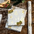 thumbnail image 4 of White Christmas Wrapping Paper, Gold and White Wrapping Paper, Festive Gold Foil Christmas Tree Snowfall Holiday Gift Wrap for Winter Gift Packaging, Vacations (Mini Roll, 17 Inch X 33 Feet), 4 of 14