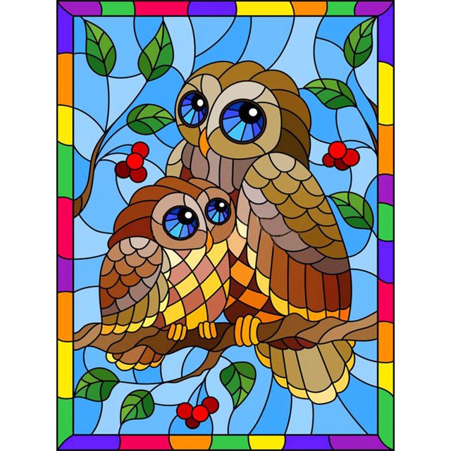Diamond Drill Rainbow Owl 5D Kits de pintura de bricolaje Decoración de pared redonda completa (sz2217) Hugtrwg Para estrenar