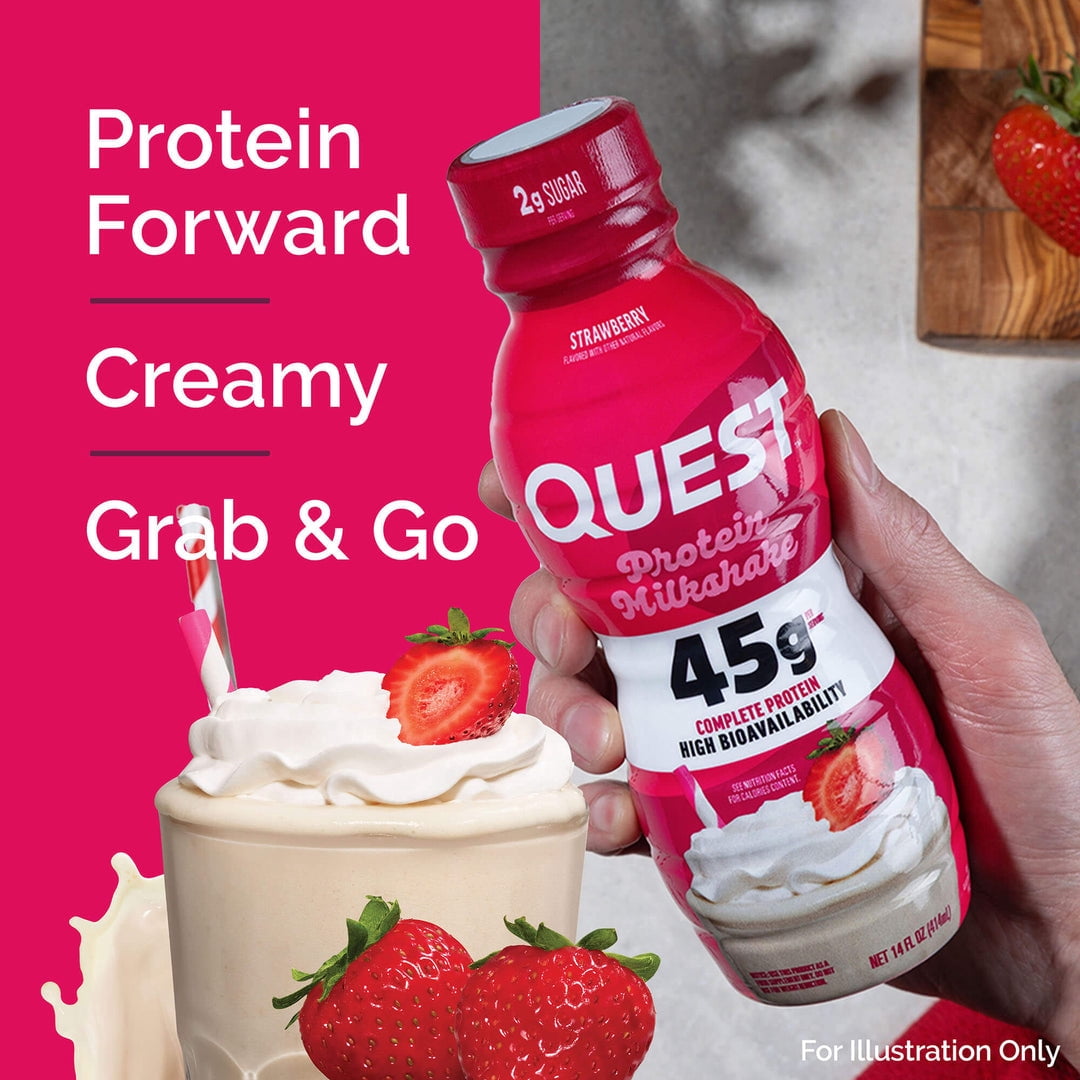 Quest Nutrition, 45g High Protein Strawberry Milkshake 14oz Ready to Drink, 1 Count