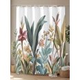 thumbnail image 4 of Fsddascl Vintage Leaves Floral Shower Curtain Set - Standard 72" x 72" Washable Bathtub Curtain with 12 Hooks, Farmhouse Botanical Flowers Waterproof Fabric Stall Shower Curtains for Bathroom, 4 of 6