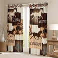 thumbnail image 2 of Manfei Western Cowboy Black Out Curtains,Rustic Horseshoe Texas Stars Curtains Pack of 2 (42x63 Each),Country Farmhouse Lodge Bedroom Curtains For Boys Teens,Super Cozy Room Decor, 2 of 6