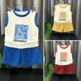 thumbnail image 4 of YunPes Children's Vest Shorts Suit Spring Summer Autumn Comfortable Loose Version Children's Clothing Toddler Boy Outfits 4t, 4 of 8